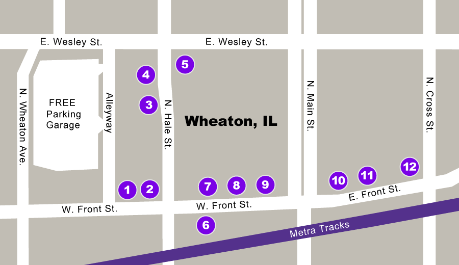 Wheaton, IL Map